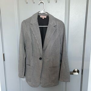 Pinstripe Blazer - Black and White